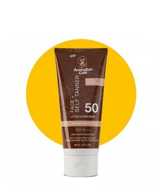 AUSTRALIAN GOLD SPF 50 FACE+ SELF TANNER LOTION